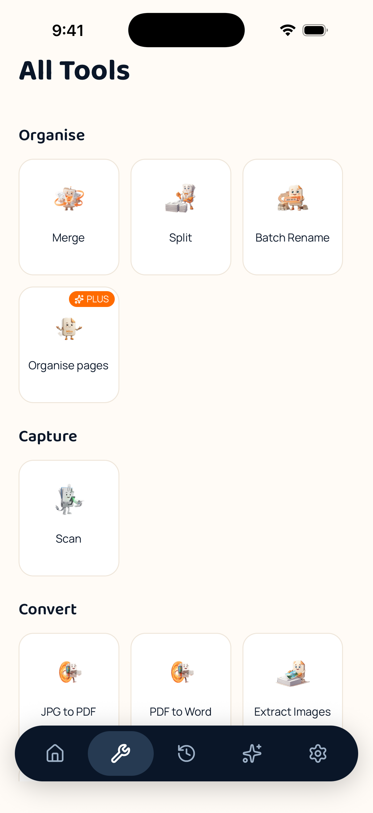 The full PDFMitra tool list, grouped by what each tool does